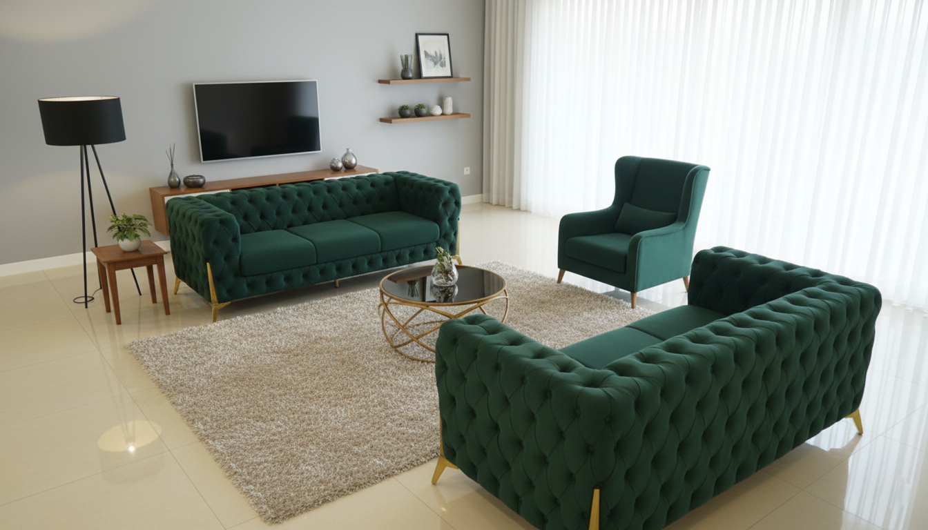 Emerald Crown Sofa Set