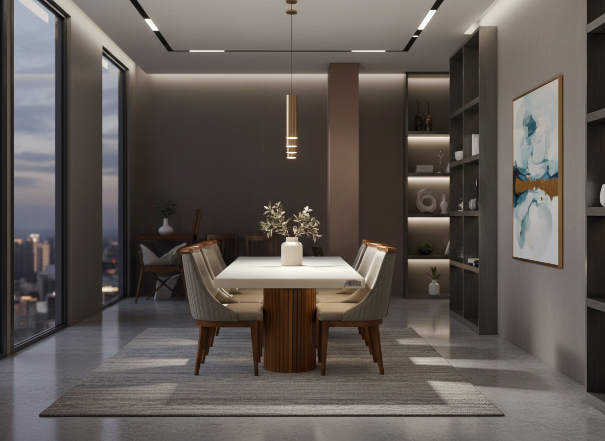 Onyx Pillar Luxe 8-Seater Dining Set