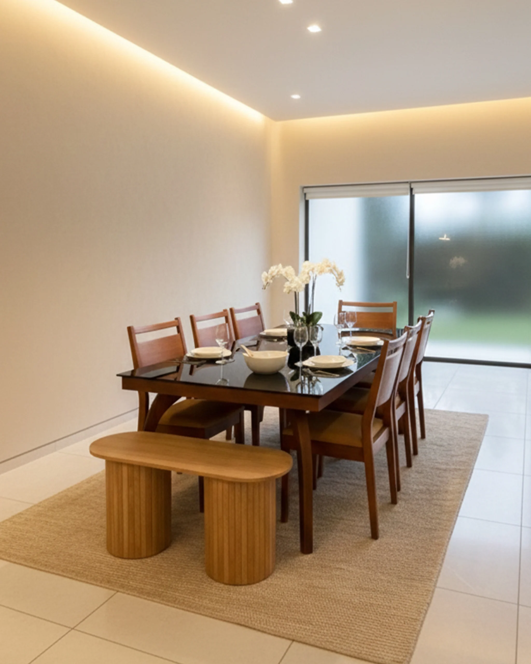 Luxury Mahogany Dining Table & Chair Set – Customizable Elegance