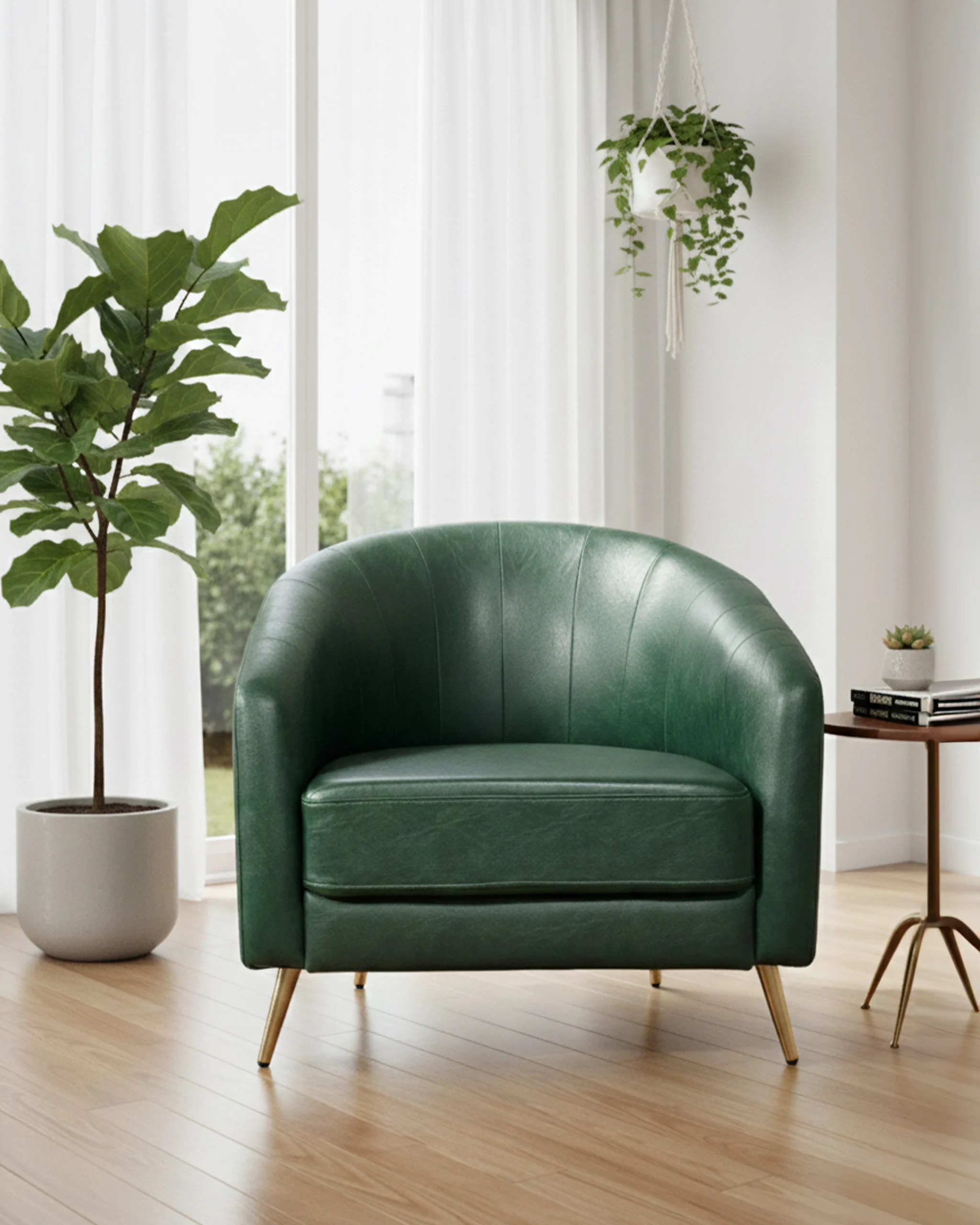 Premium Accent & Visitor Chair – Stylish Comfort with Golden PVD Legs